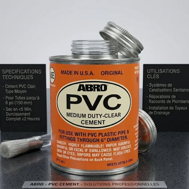 Colle PVC (Ciment solvant) de marque ABRO 125 g